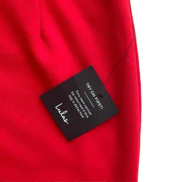 NEW Lulu’s | Feel the Beat Red Rhinestone Strapless Bodycon Mini Dress, Size M - Picture 15 of 15